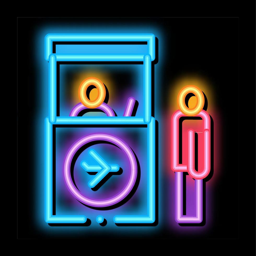 Passport And Customs Control neon glow icon illustration vector