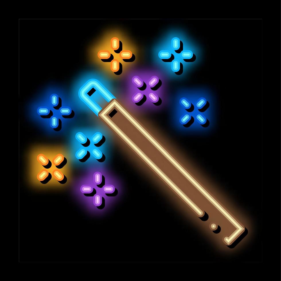 Magic Wand neon glow icon illustration vector