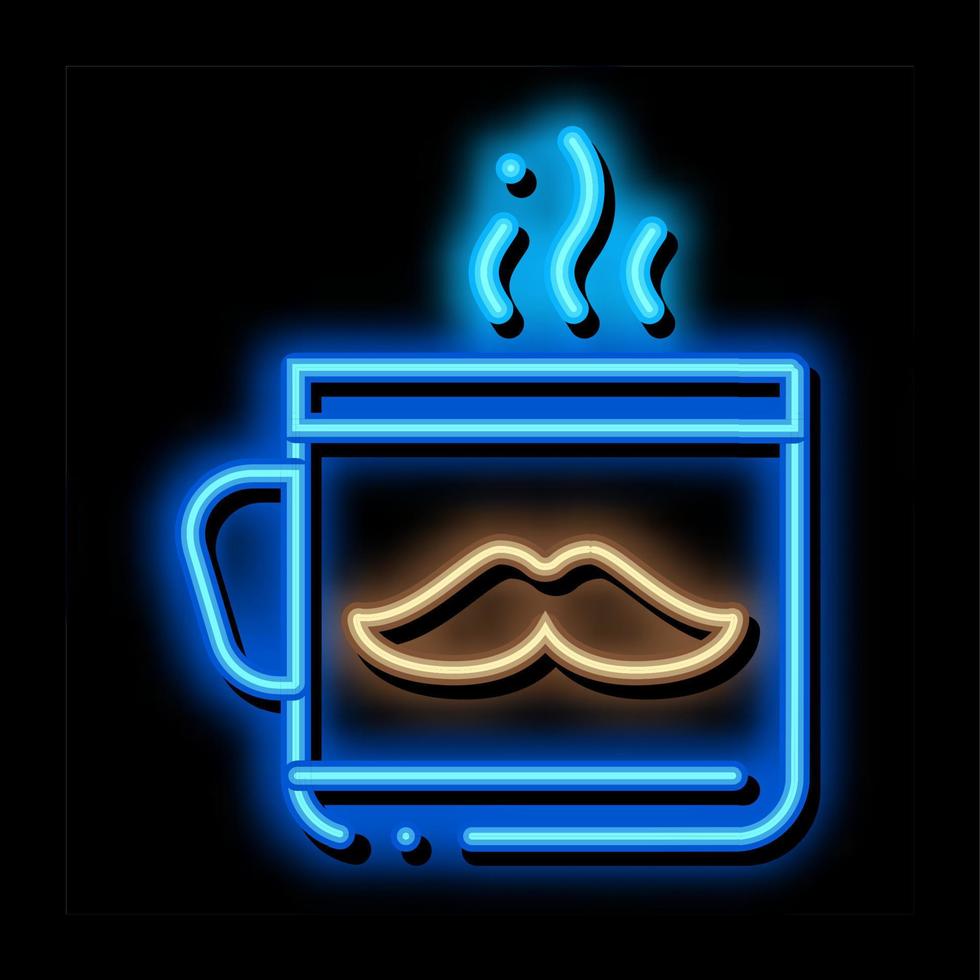 Mustache Cup neon glow icon illustration vector