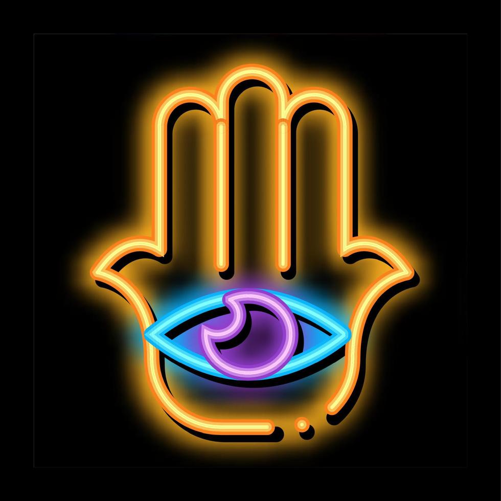 All-Seeing Eye neon glow icon illustration vector