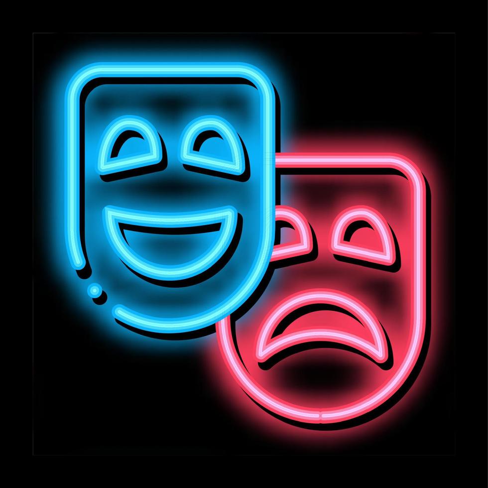 Mask People Emotions neon glow icon illustration vector