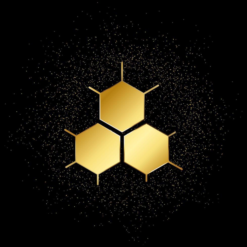 bee, honeycomb, smart gold icon. Vector illustration of golden particle background. Gold vector icon