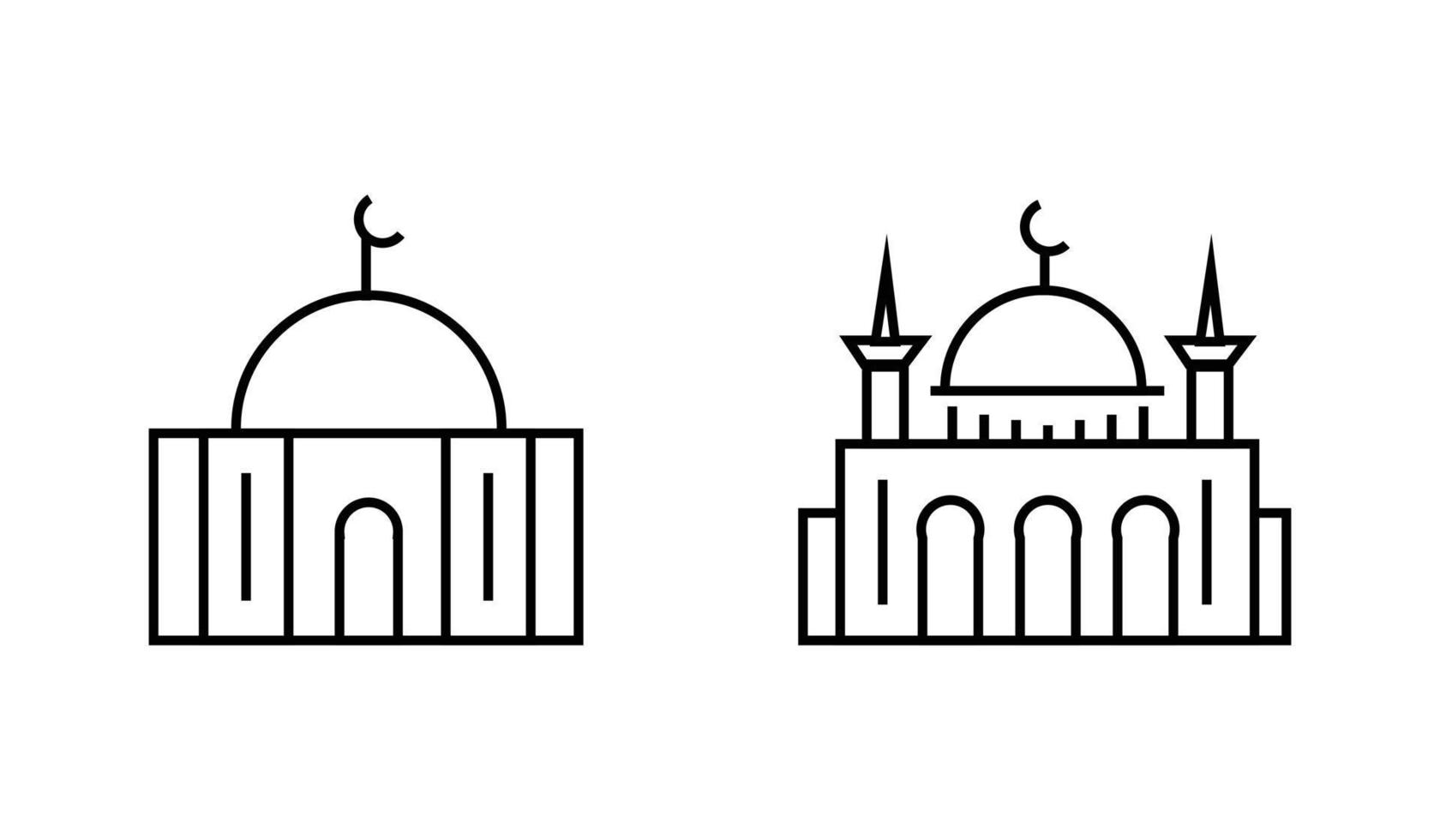 vector de icono de mezquita. vector de icono de mezquita. icono de vector de mezquita. símbolo de contorno editable de una mezquita. adecuado para su uso como elementos de símbolos de diseño religioso