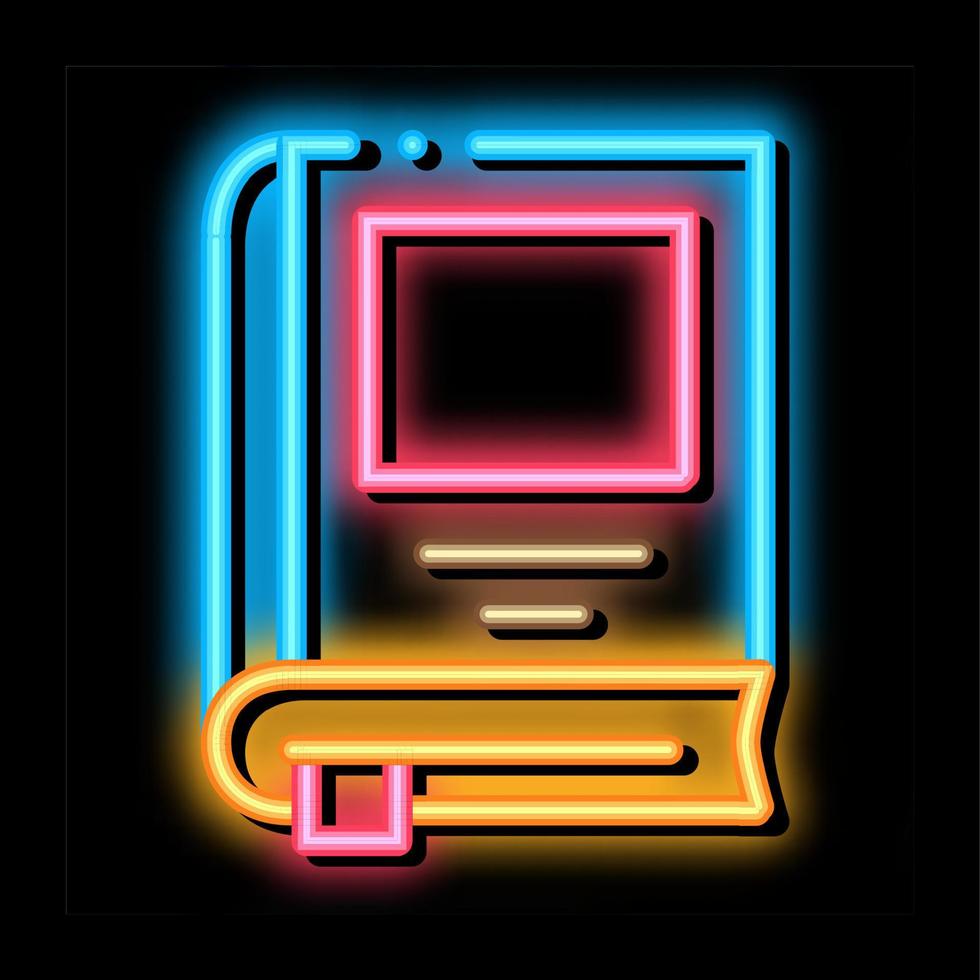 bookmarked book neon glow icon illustration vector