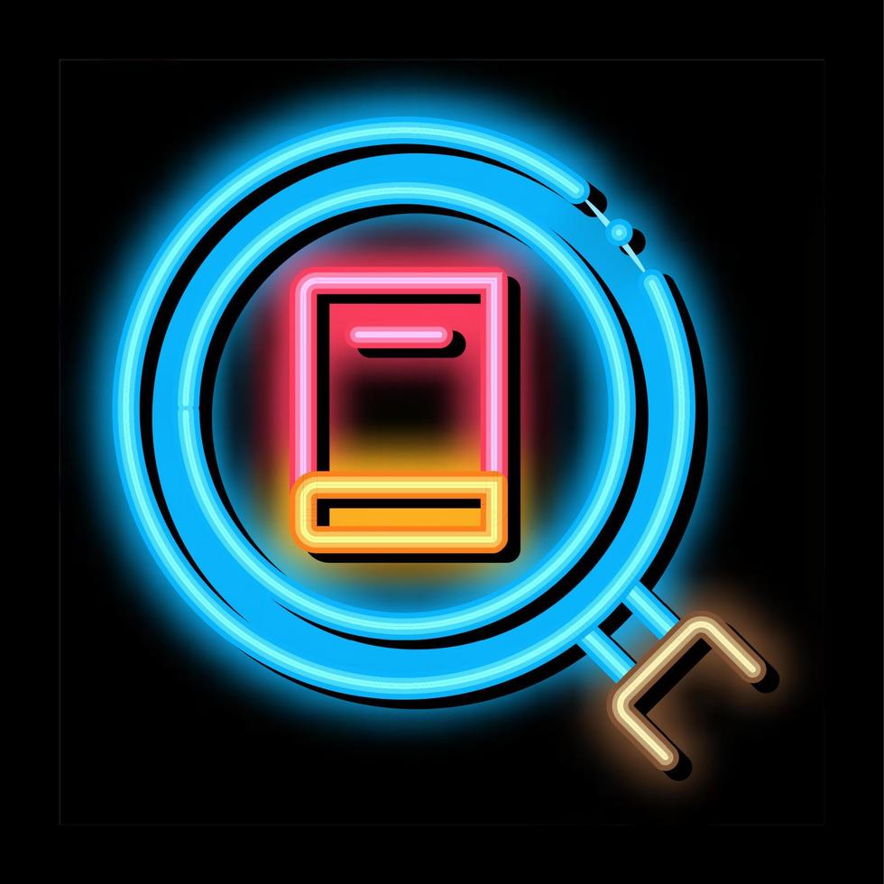 specific book target neon glow icon illustration vector