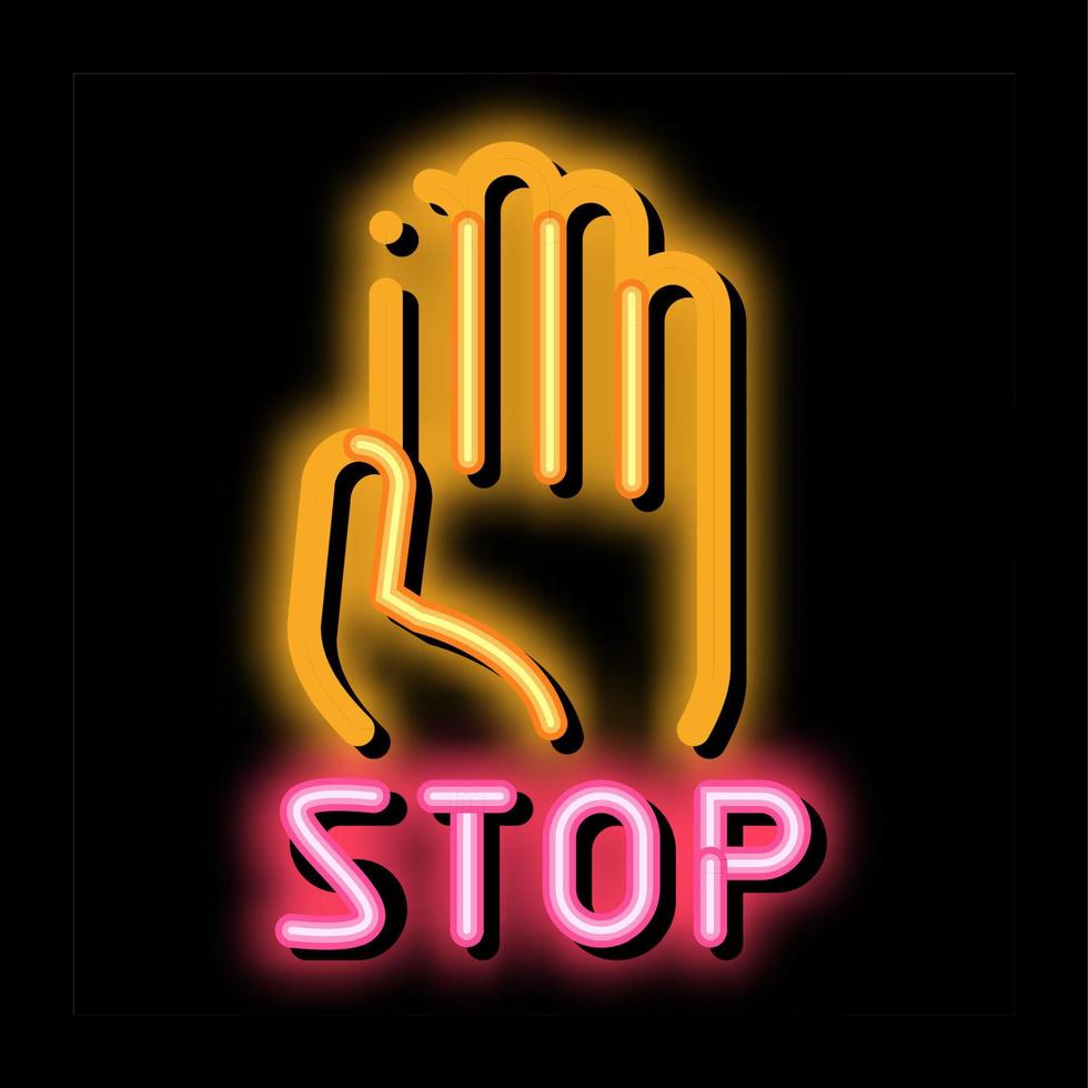 stop bullying neon glow icon illustration vector