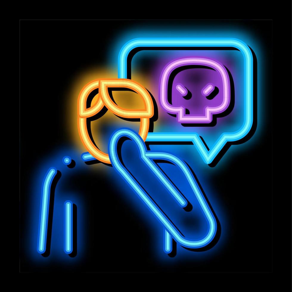 bully man neon glow icon illustration vector