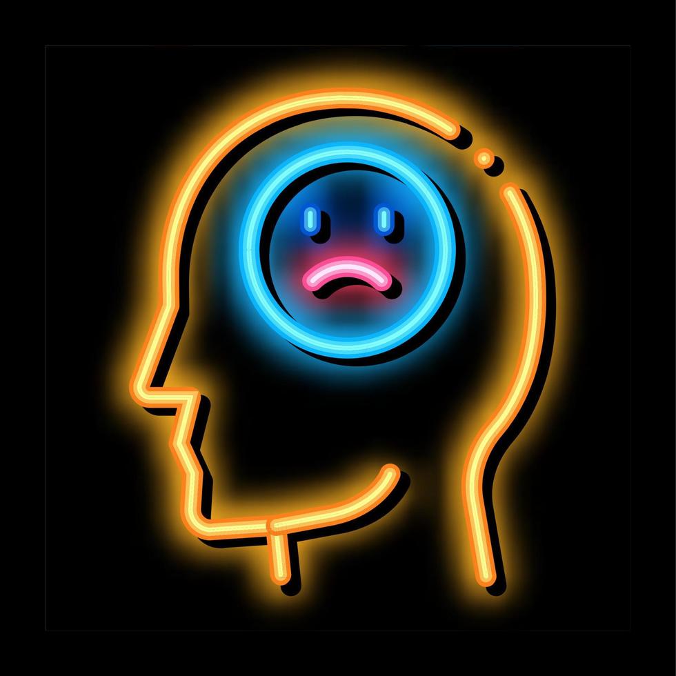 pessimistic person neon glow icon illustration vector