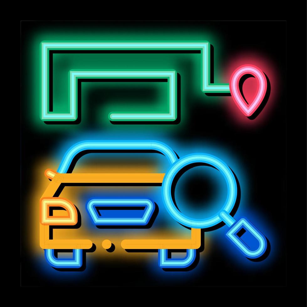 technical study of machine neon glow icon illustration vector