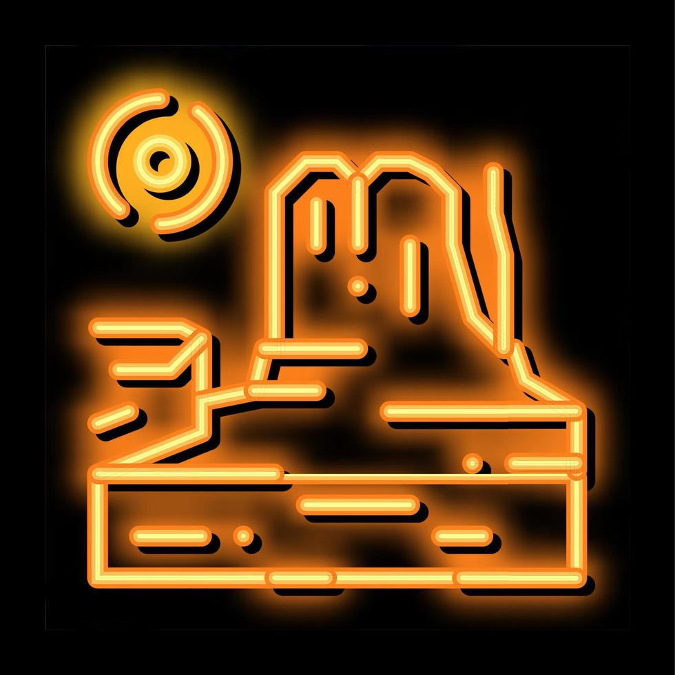 rocky gorge neon glow icon illustration vector