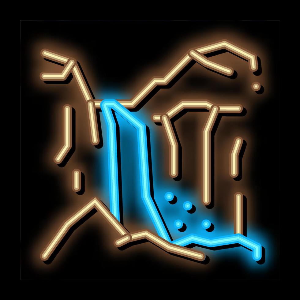 mountain ravines neon glow icon illustration vector