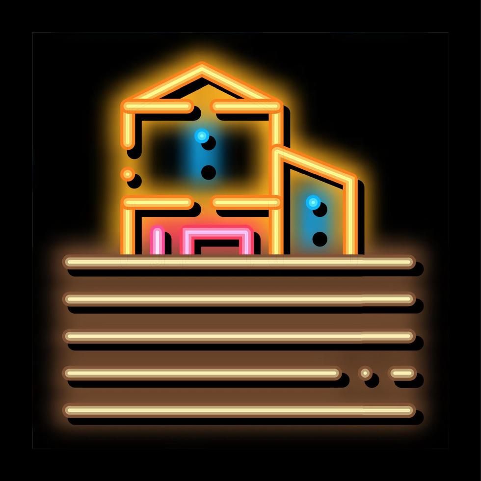 farm with land neon glow icon illustration vector