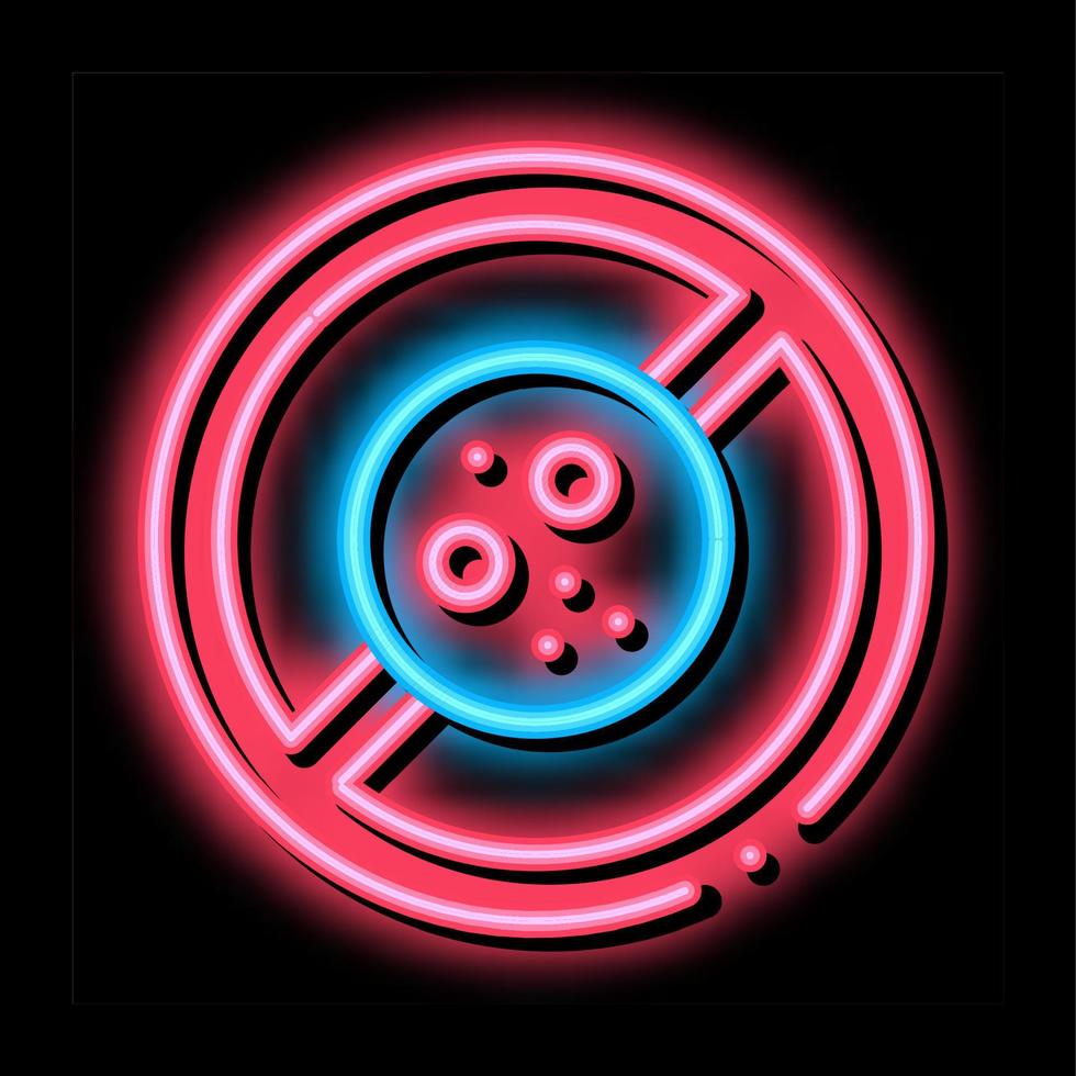 dermatitis prohibition neon glow icon illustration vector