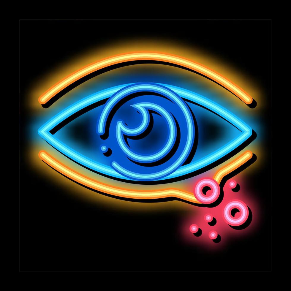 rash near eye neon glow icon illustration vector