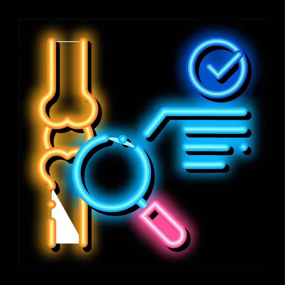 bone joint test neon glow icon illustration vector