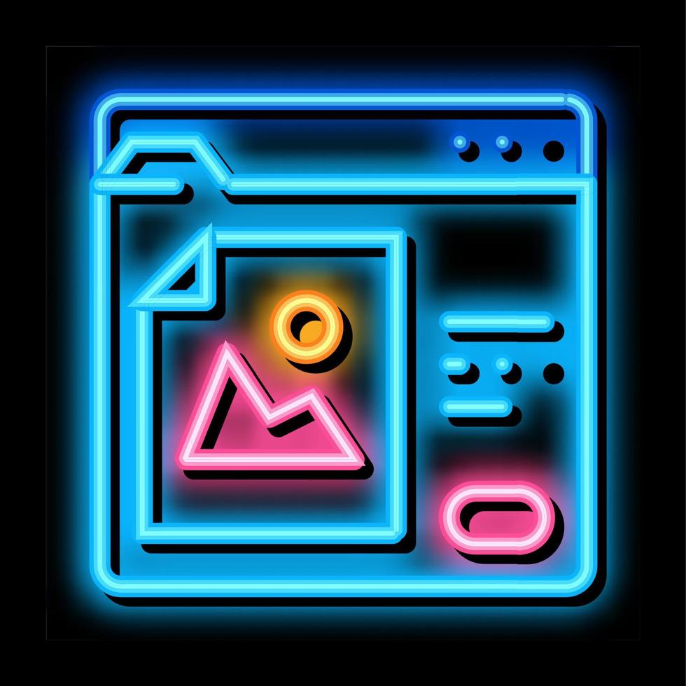 ilustración de icono de resplandor de neón de carpeta sellada de información vector