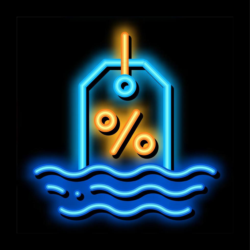 ilustración de icono de brillo de neón de interés flotante vector