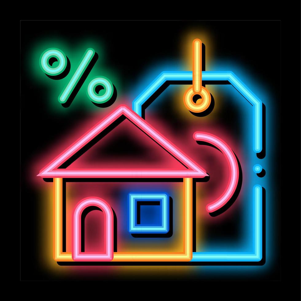 interest home purchase neon glow icon illustration vector