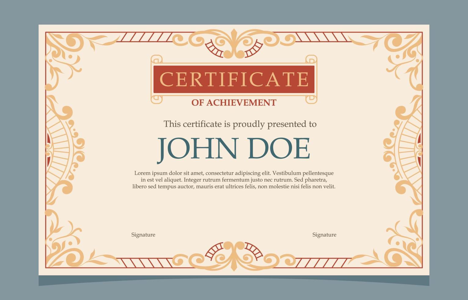 Victorian Classic Certificate Template vector