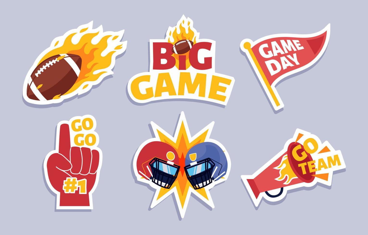 American Football Cute Greeting Sticker vector