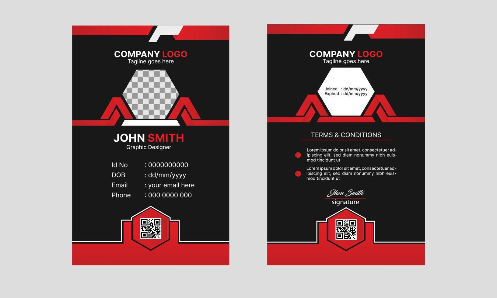 Corporate  Modern abstract Id Card design template Vector for Employee. Creative business employee Identity Card template.