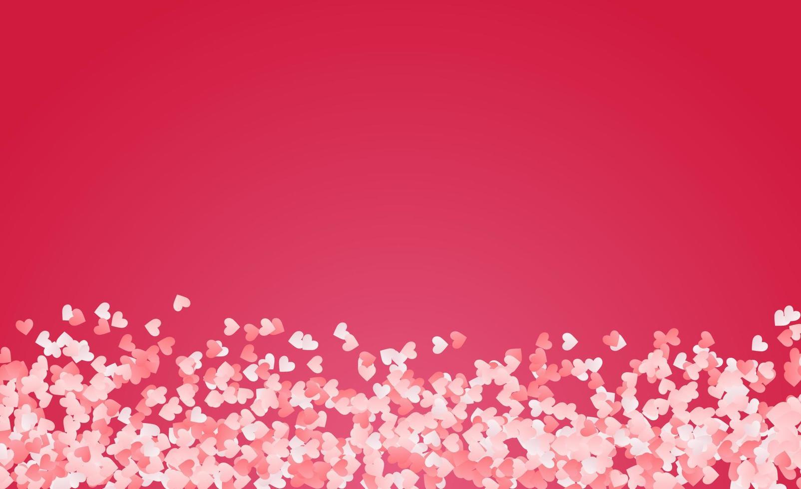 Valentine's day header or voucher template with hearts and clouds. Poster or banner with white and pink paper cut hearts. Place for text. vector