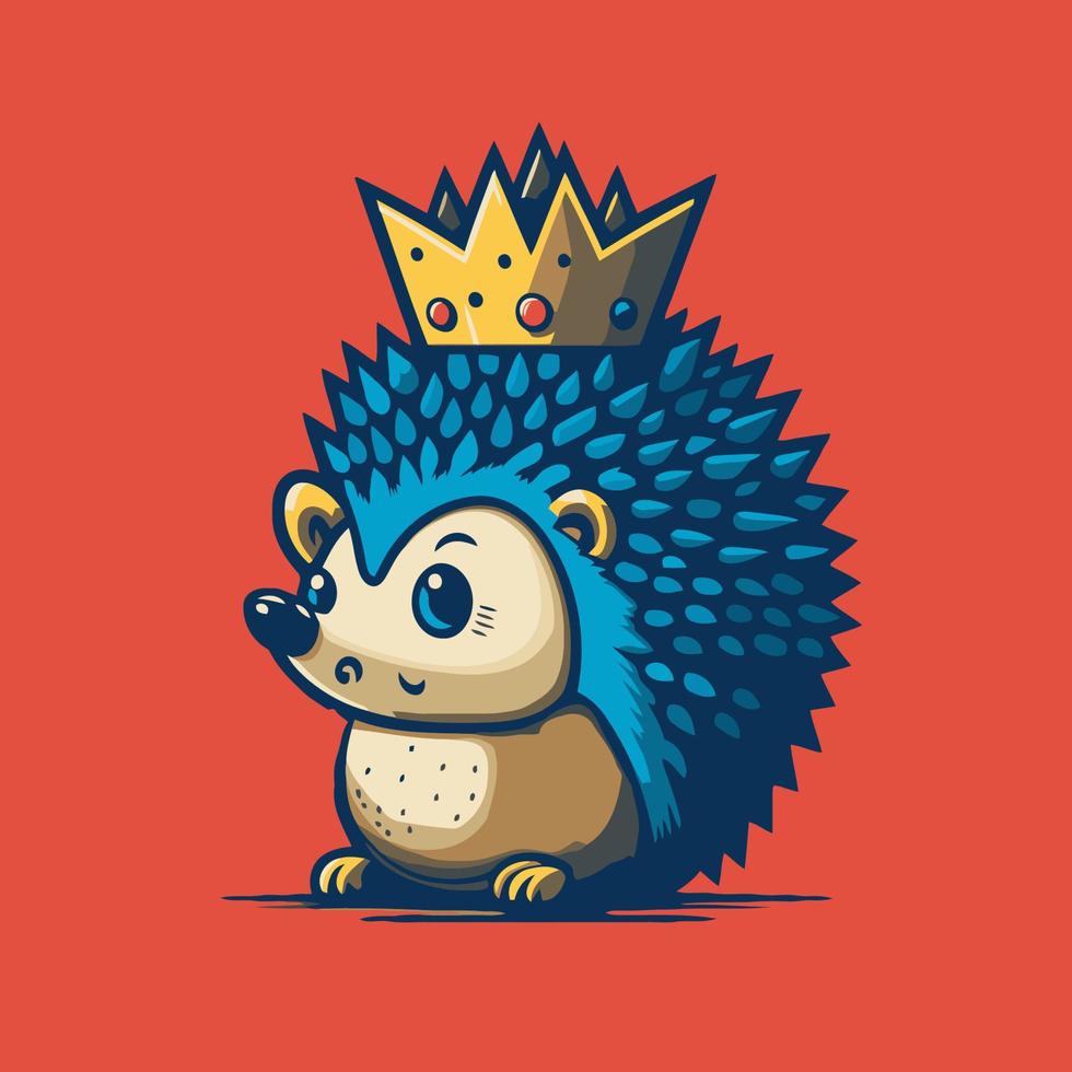 Hedgehog head logo design vector illustration isolated. Cute cartoon hedgehog.