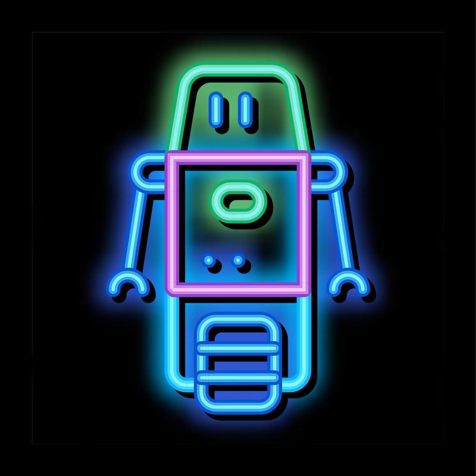 Artificial Intelligence Bot Wheel neon glow icon illustration vector