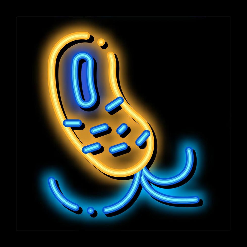 Microscopic Bacterium With Tails neon glow icon illustration vector