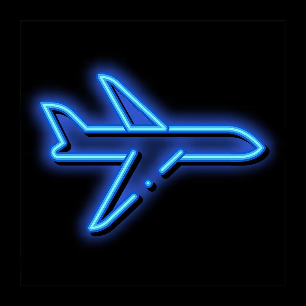 Public Transport Airplane neon glow icon illustration vector