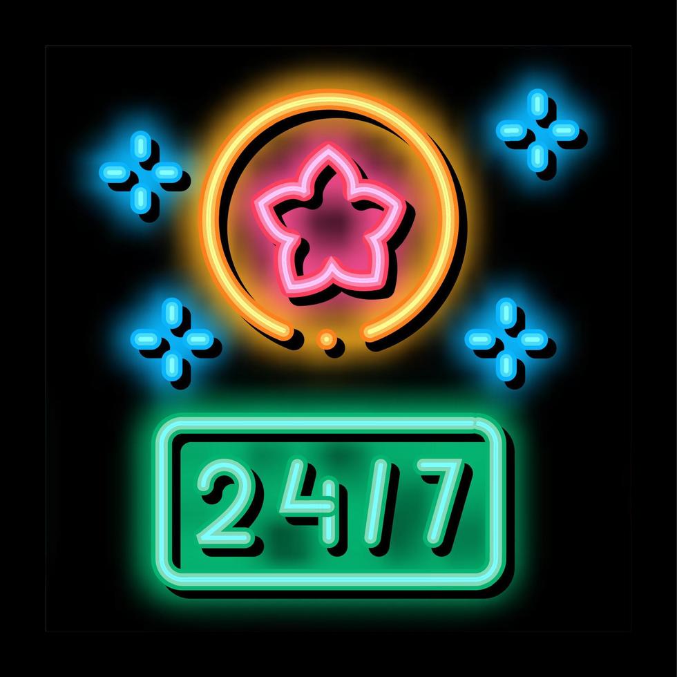 noctidial flower shop neon glow icon illustration vector