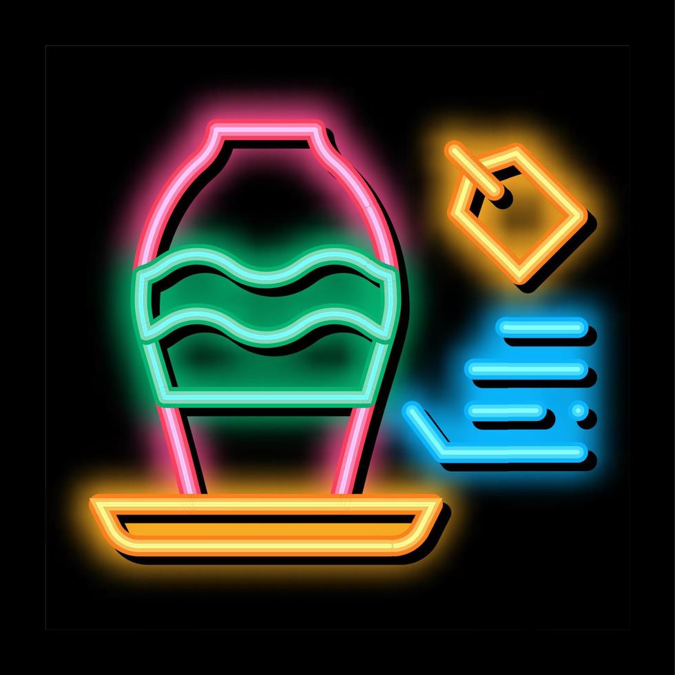 flower shop selling vase neon glow icon illustration vector