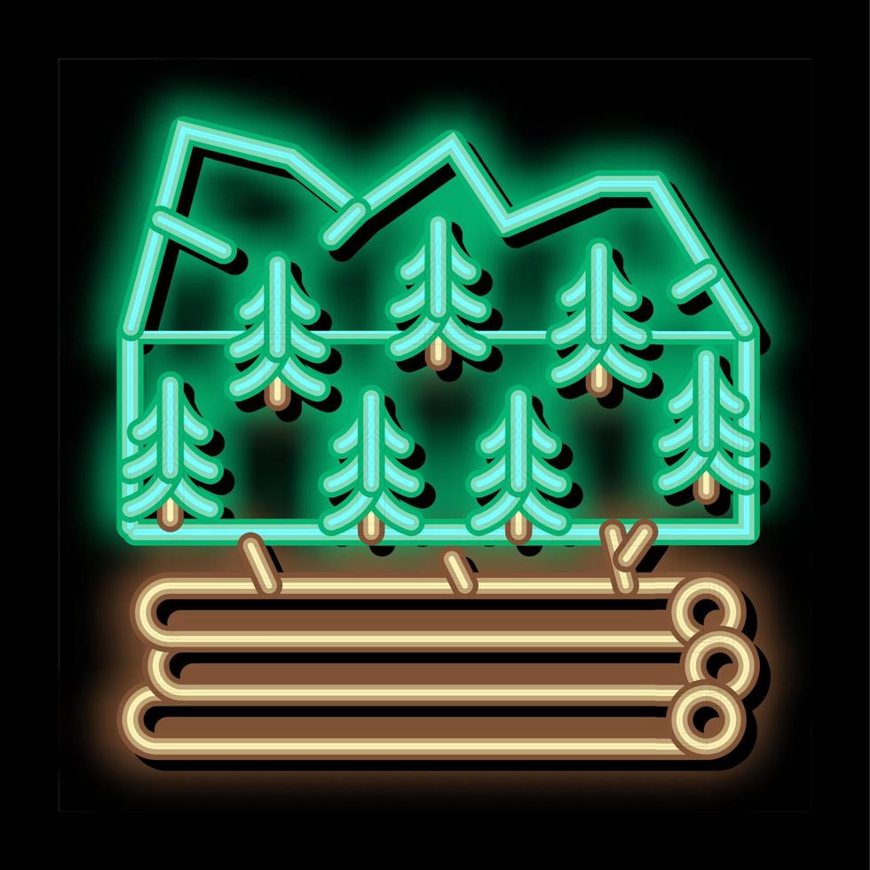 logging forest neon glow icon illustration vector