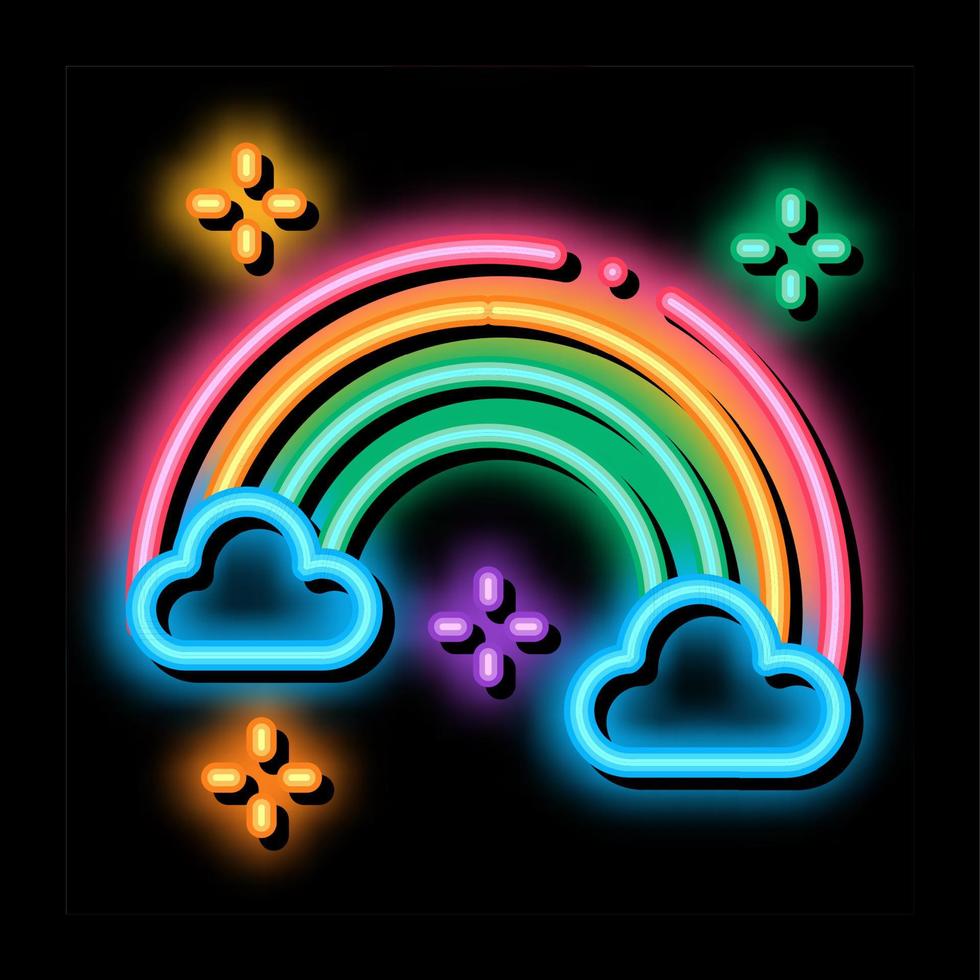 lgbt rainbow neon glow icon illustration vector