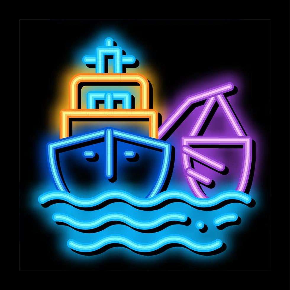 fishing ship neon glow icon illustration vector