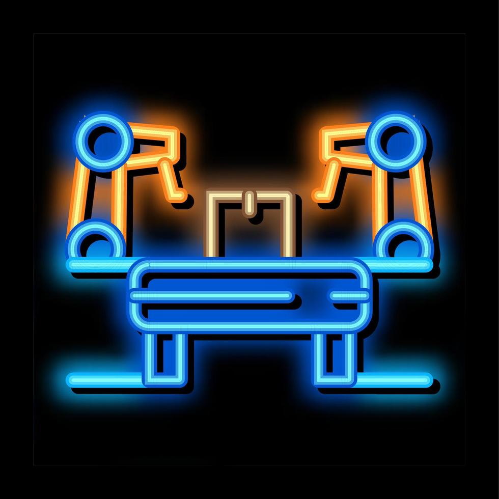 ilustración de icono de brillo de neón de equipo automático de fabricación vector