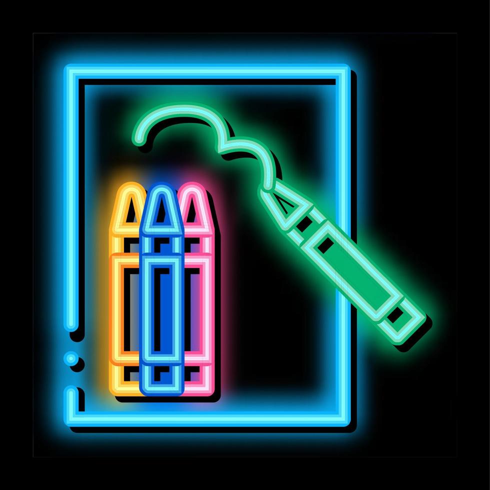 painting picture neon glow icon illustration vector