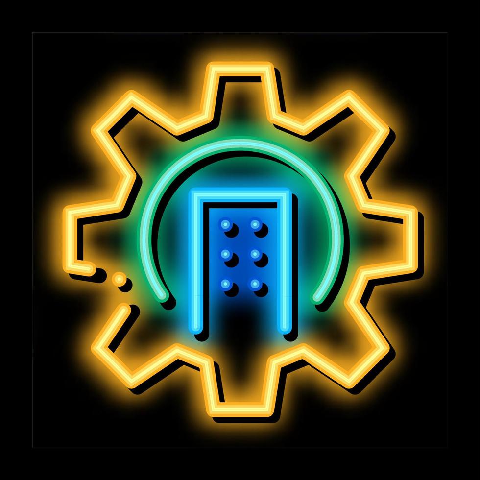 smart house mechanical gear neon glow icon illustration vector