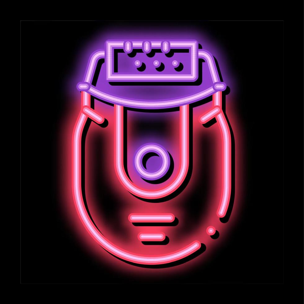 epilator device neon glow icon illustration vector