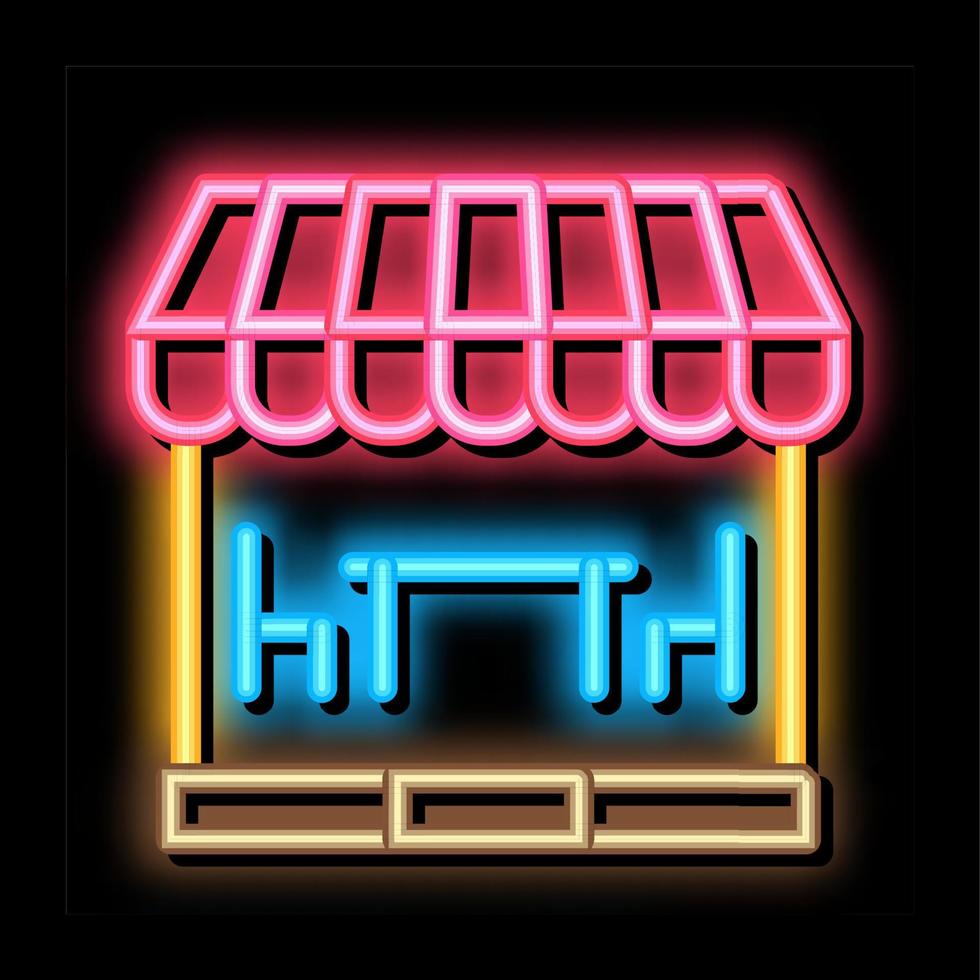 furniture for restaurant neon glow icon illustration vector