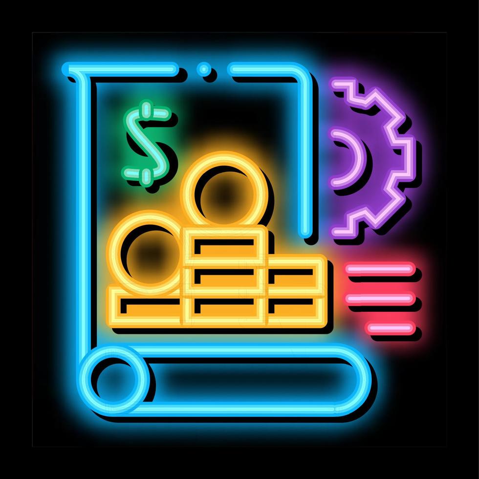 financial report neon glow icon illustration vector