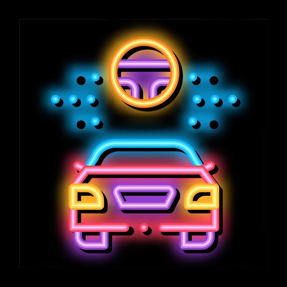 help for driving car neon glow icon illustration vector