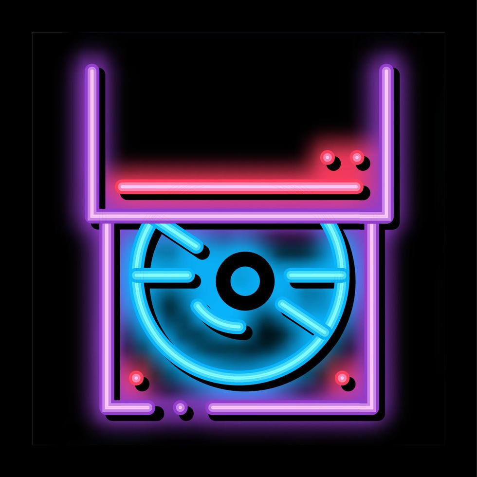 optical disc drive neon glow icon illustration vector