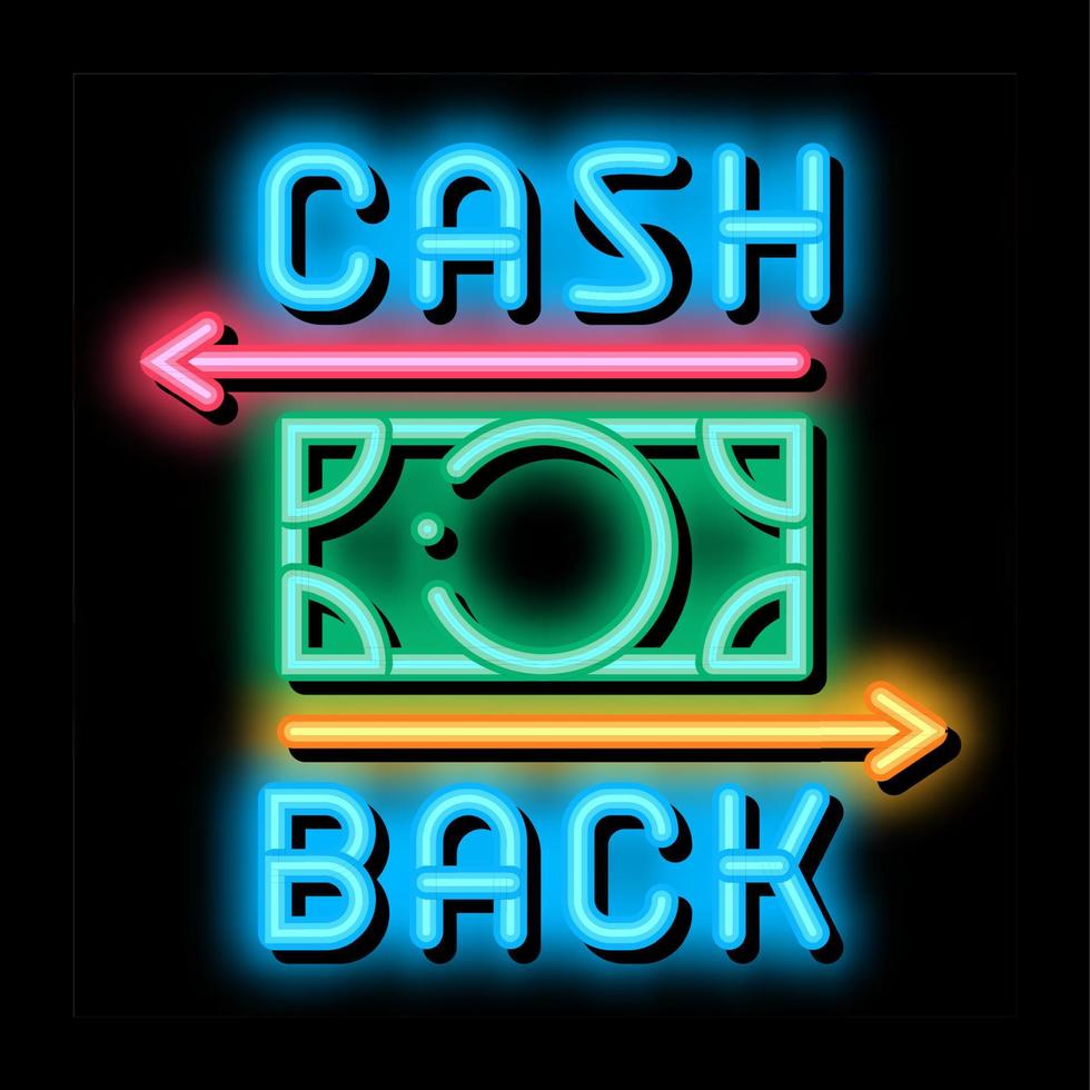 cash back neon glow icon illustration vector