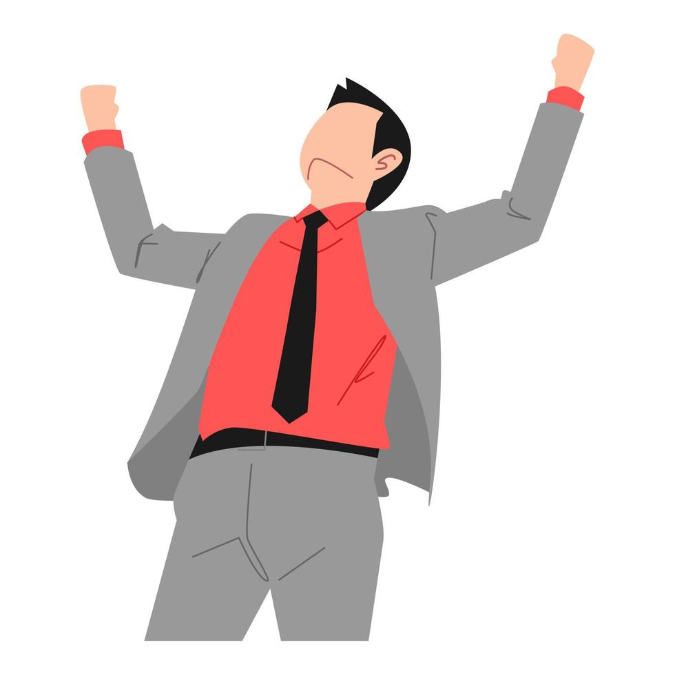 successful male businessman body gestures. concept of business, job, etc. vector illustration in flat style.