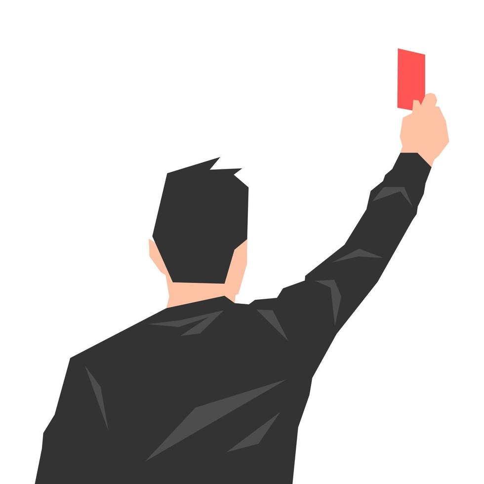 the referee gives a red card. concept of sport, offense, profession, etc. isolated on white background. vector illustration in flat style.