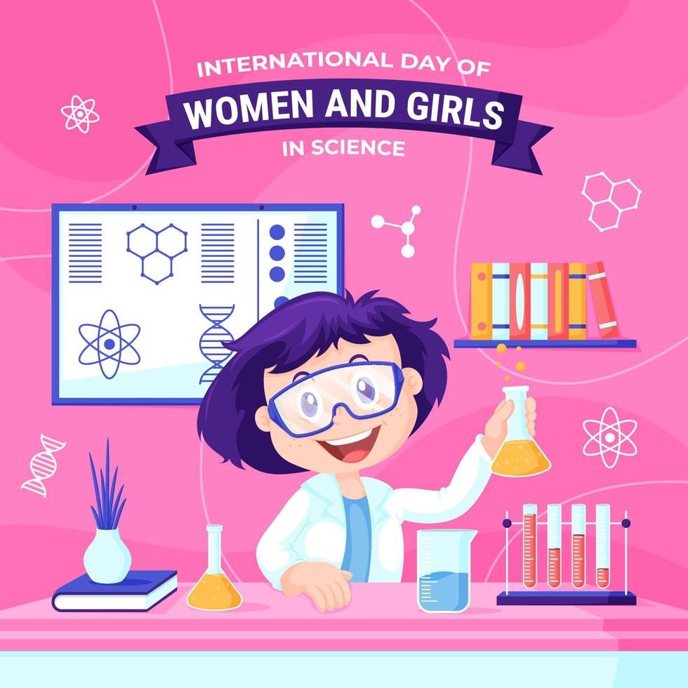 International Day of Women and Girls in Science vector