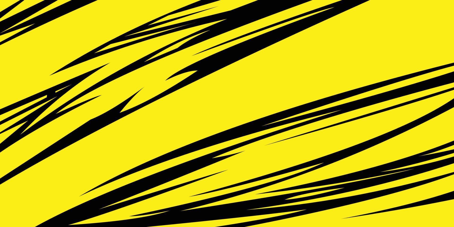 fondo deportivo geométrico abstracto con color amarillo y negro. gráfico de patrón de línea de carreras para el equipo de jersey deportivo extremo, envoltura de vinilo y calcomanía. vector