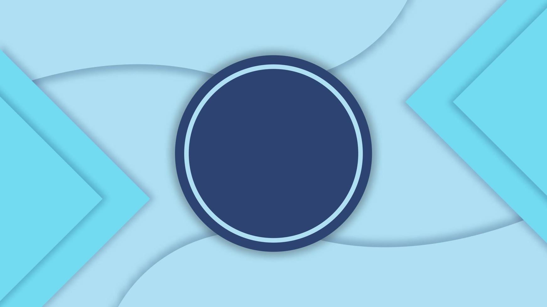 Abstract blue background with shape and dark blue round. Vector