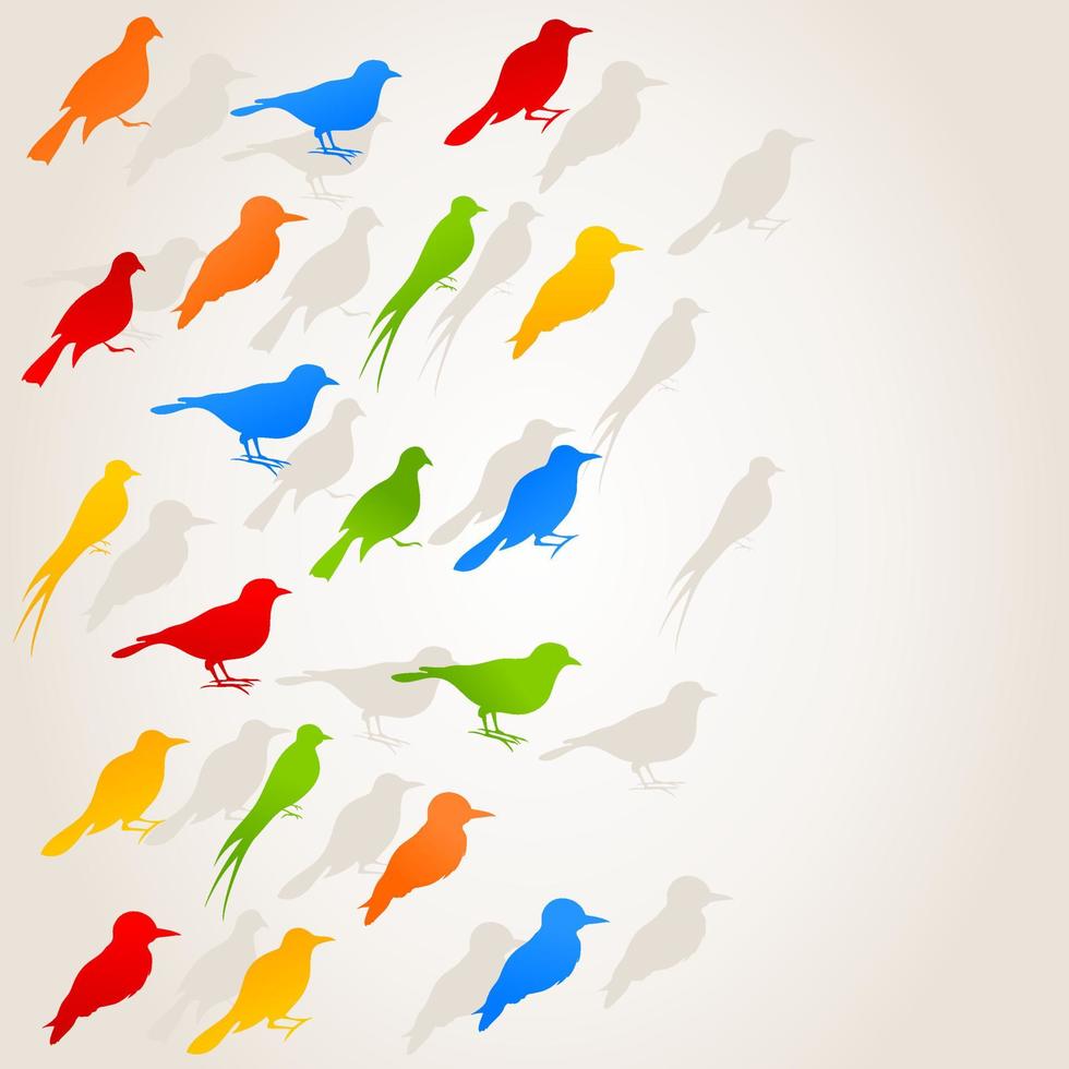 Birds fly flight on the sky. A vector illustration